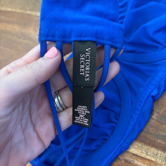 Victoria's Secret Womens Bandeau‎ Unlined Bra Strapless Blue Size 36C - Picture 3 of 3